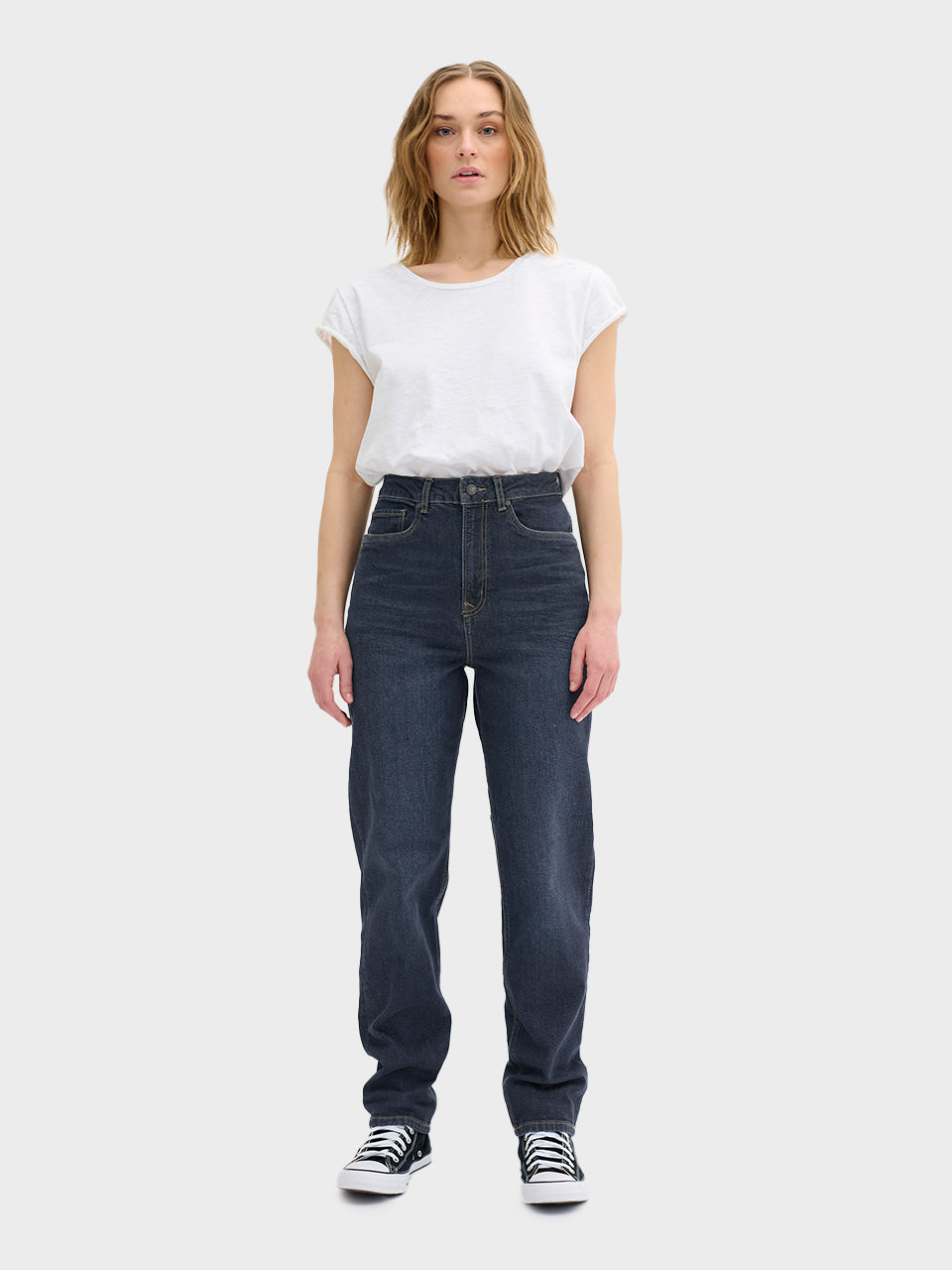 Dark Blue 34 The Mom 107 Xhigh Straight Jeans by My Essential Wardrobe