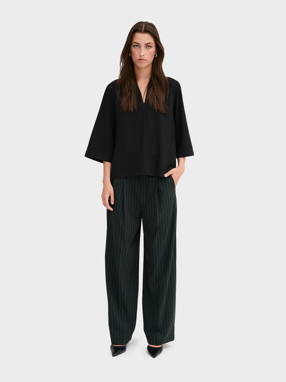 Black Striped NajaMW Trousers by My Essential Wardrobe