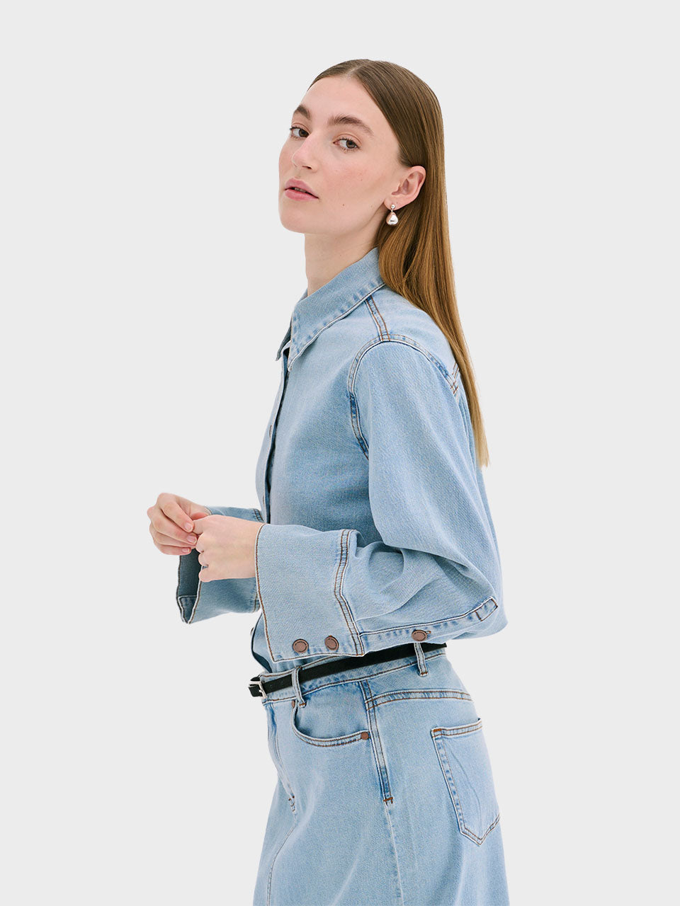 Light Blue Wash Lara Sofia Shirt by My Essential Wardrobe