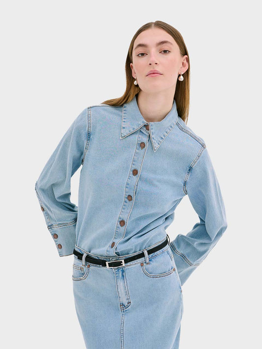 Light Blue Wash Lara Sofia Shirt by My Essential Wardrobe