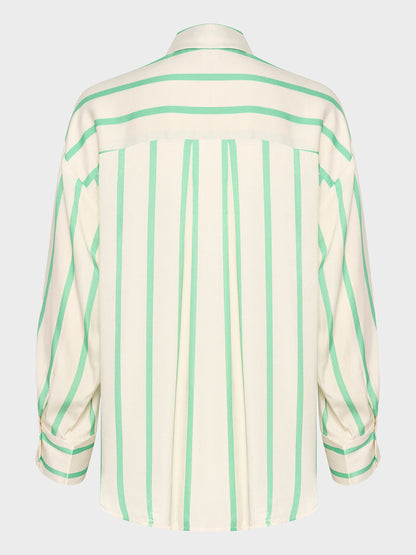 Off White W. Green Stripe MiaMW Shirt by My Essential Wardrobe