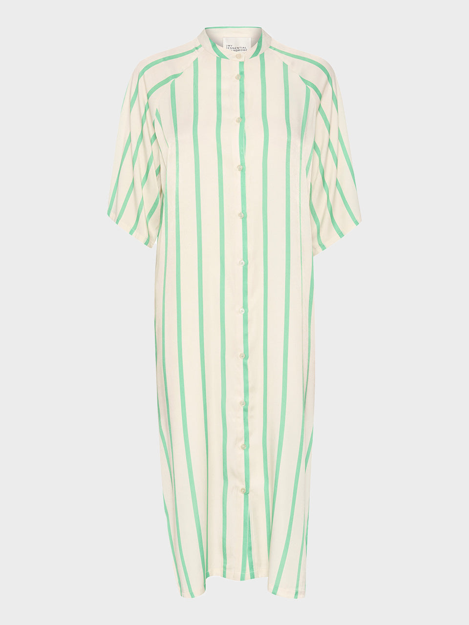 My Essential Wardrobe MiaMW Shirt in Off White W. Green Stripe