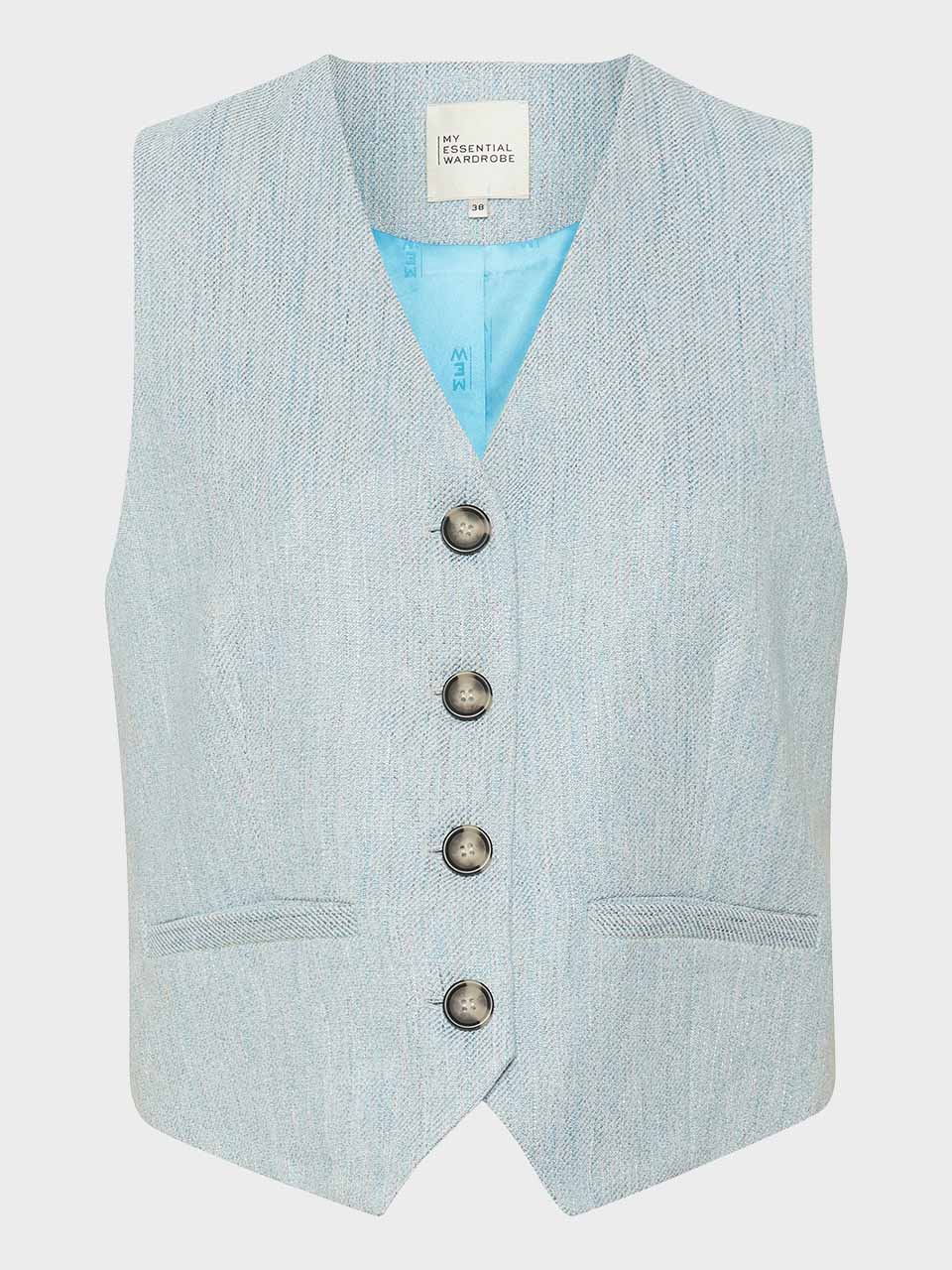 My Essential Wardrobe ElisaMW Waistcoat in Clear Sky / Off White