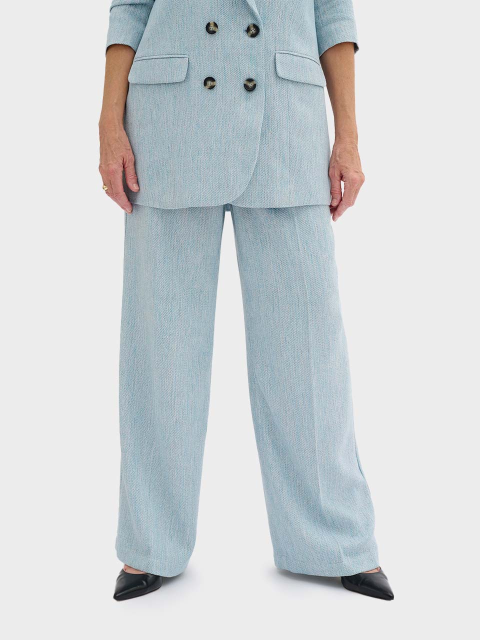 My Essential Wardrobe ElisaMW Trouser in Clear Sky / Off White