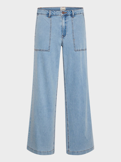 Light Blue Wash Lara Wide Trousers by My Essential Wardrobe