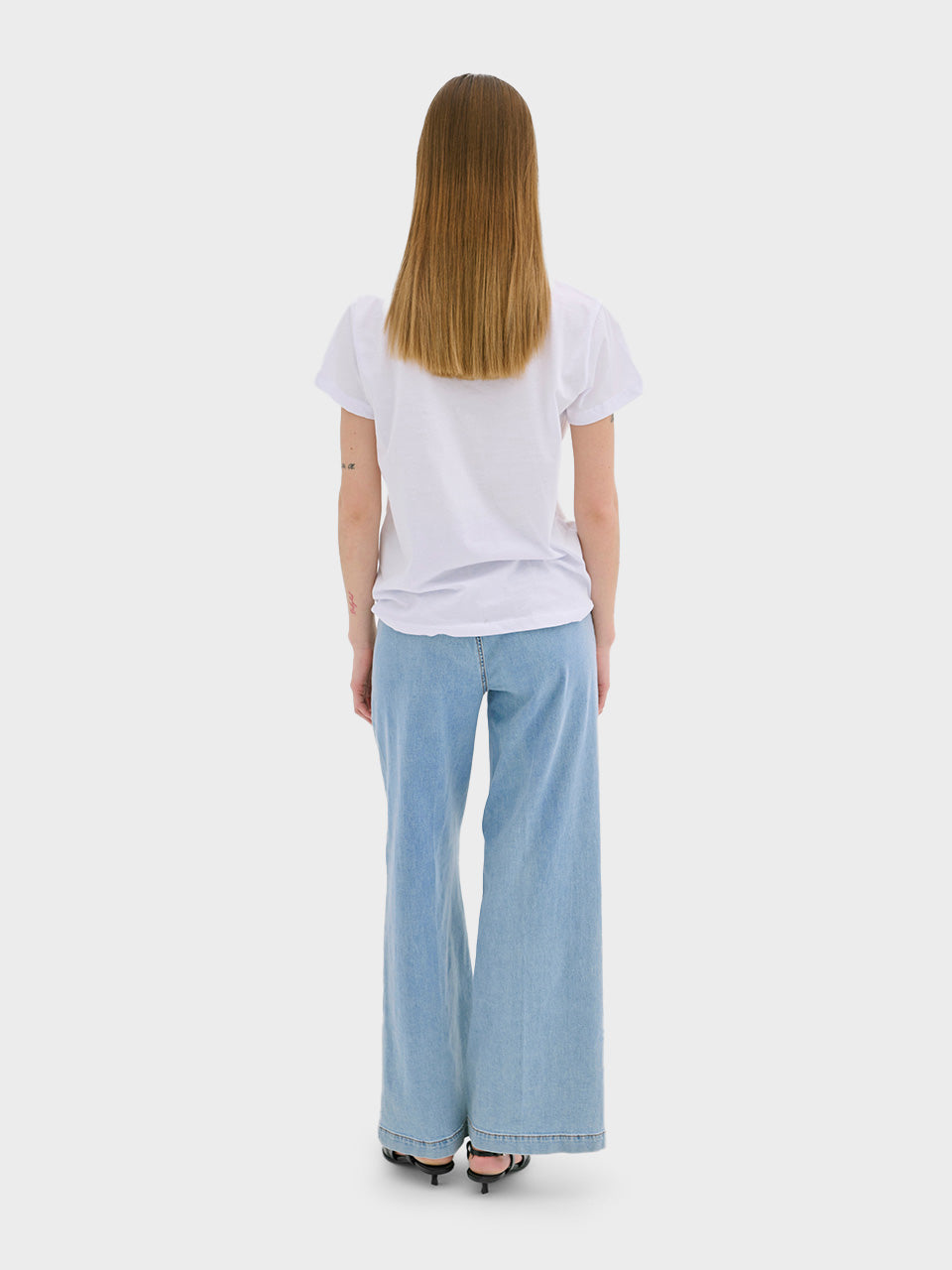 Light Blue Wash Lara Wide Trousers by My Essential Wardrobe