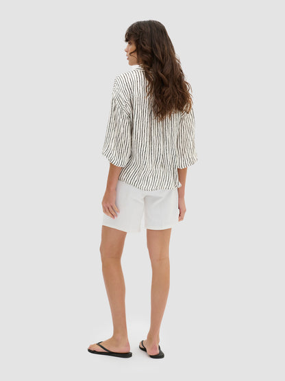 White with Black Stripe MelissaMW Shirt by My Essential Wardrobe