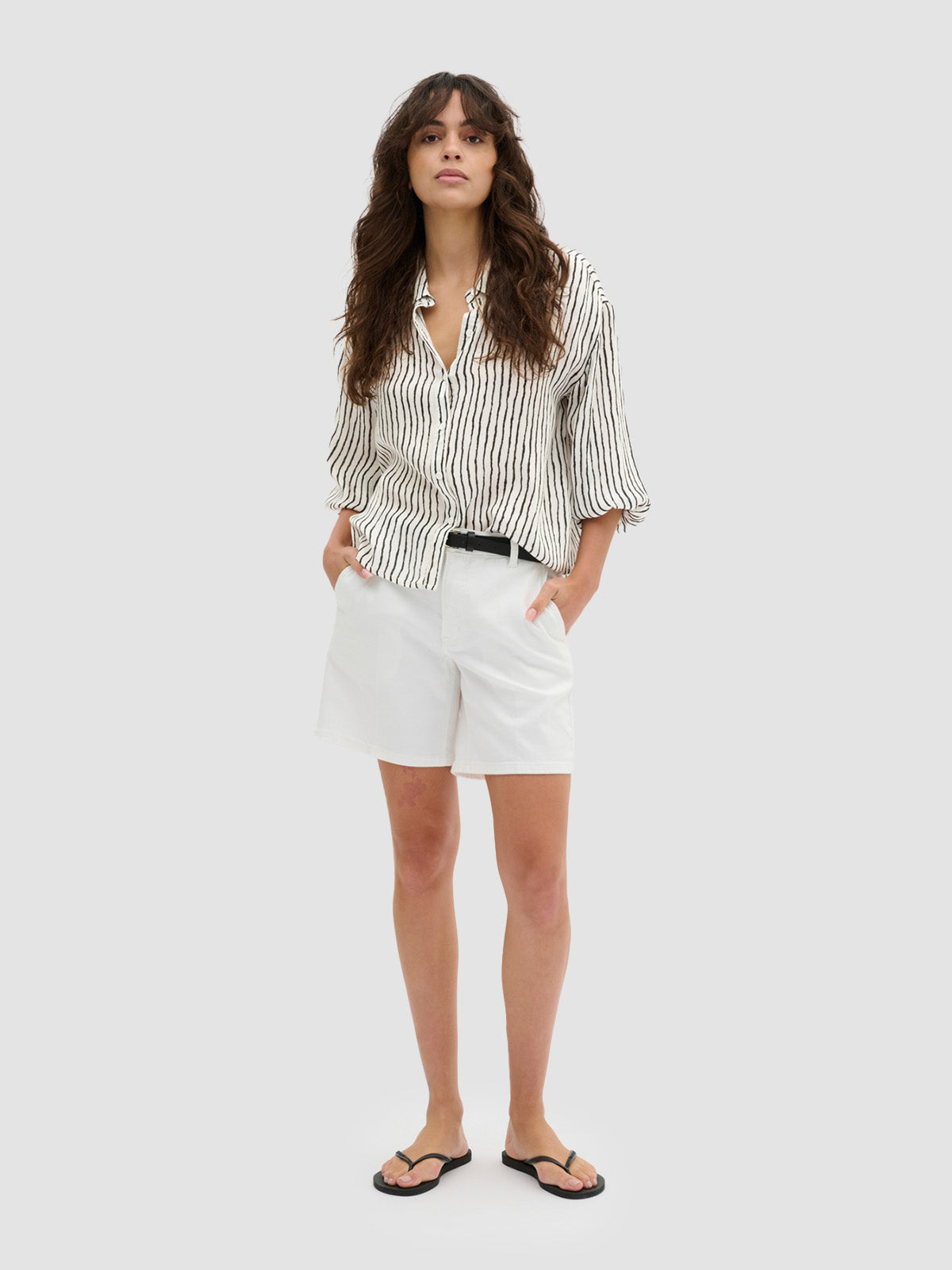 White with Black Stripe MelissaMW Shirt by My Essential Wardrobe