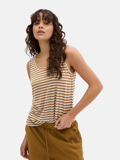 My Essential Wardrobe Dijon Striped LisaMW Linen Top