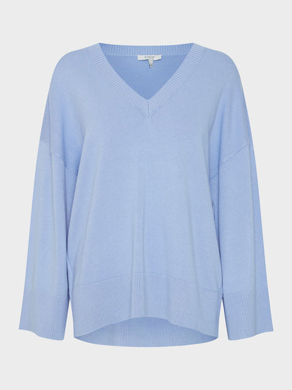 Vista Blue Mmorla V-neck Jumper by b.young