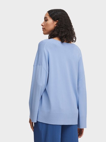 Vista Blue Mmorla V-neck Jumper by b.young