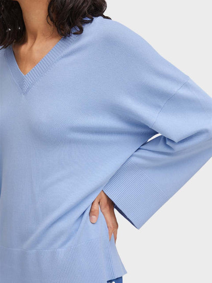 Vista Blue Mmorla V-neck Jumper by b.young