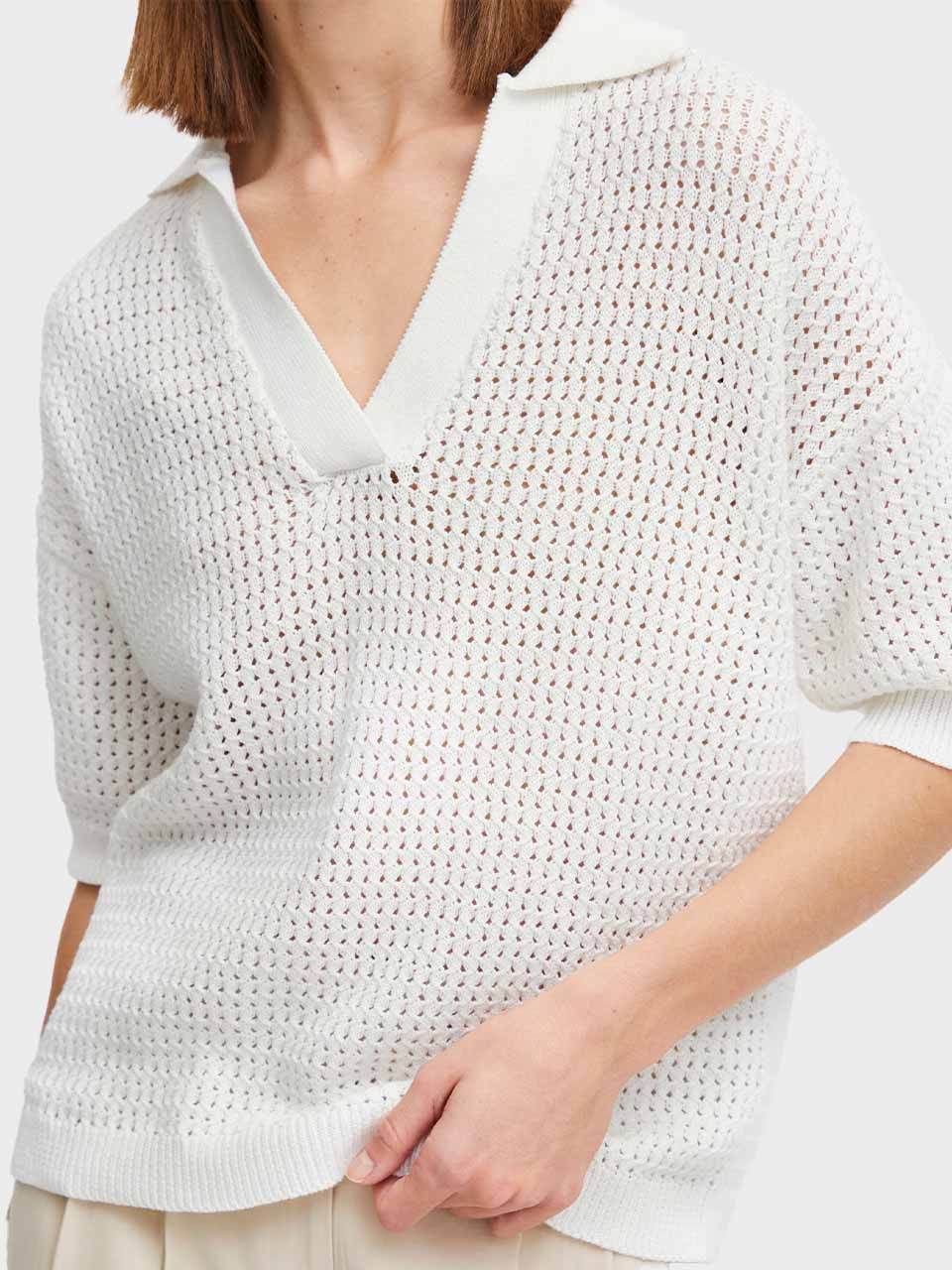 Marshmallow Magio Polo Jumper by b.young