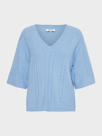 Vista Blue Manina Short Sleeve Jumper by b.young