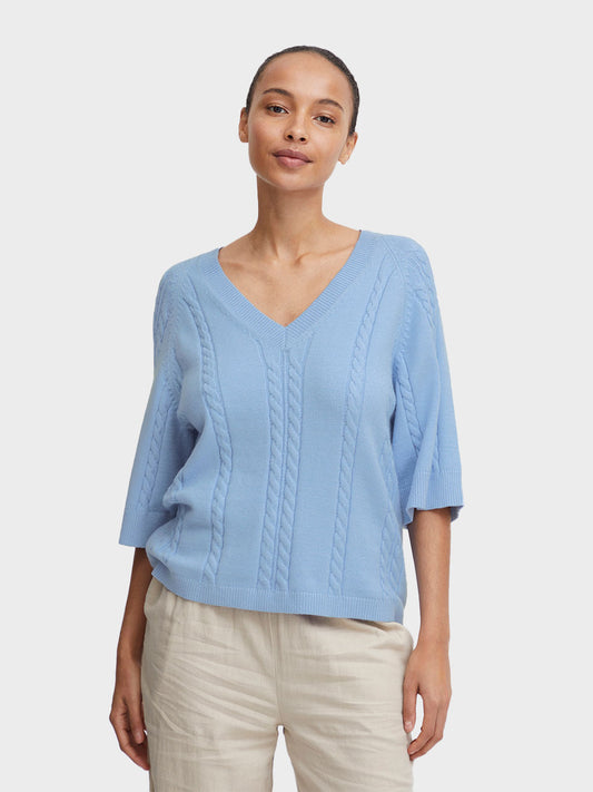 Vista Blue Manina Short Sleeve Jumper by b.young