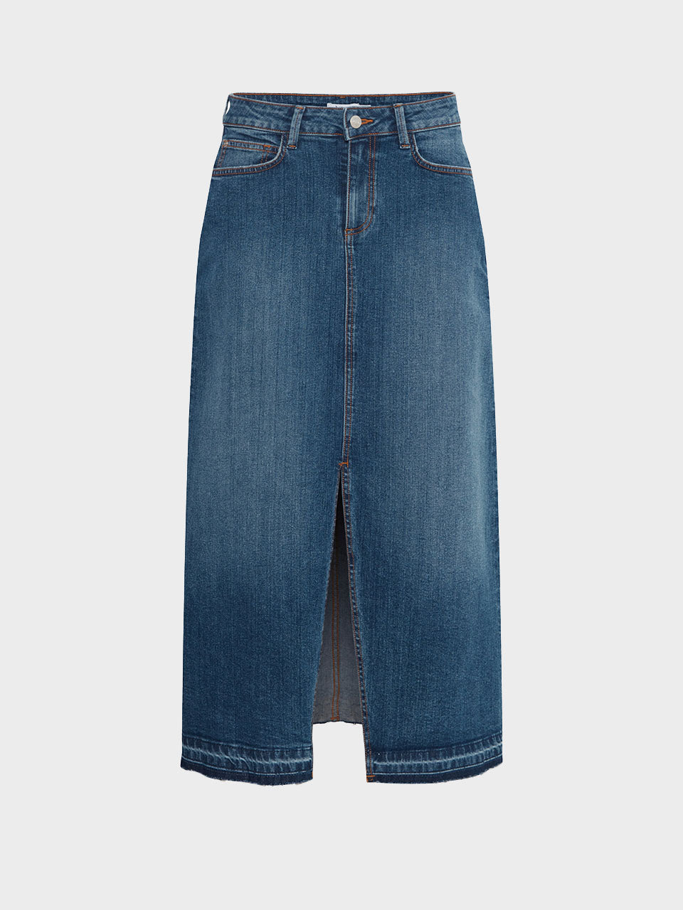 Mid Blue Denim Komma Skirt by b.young