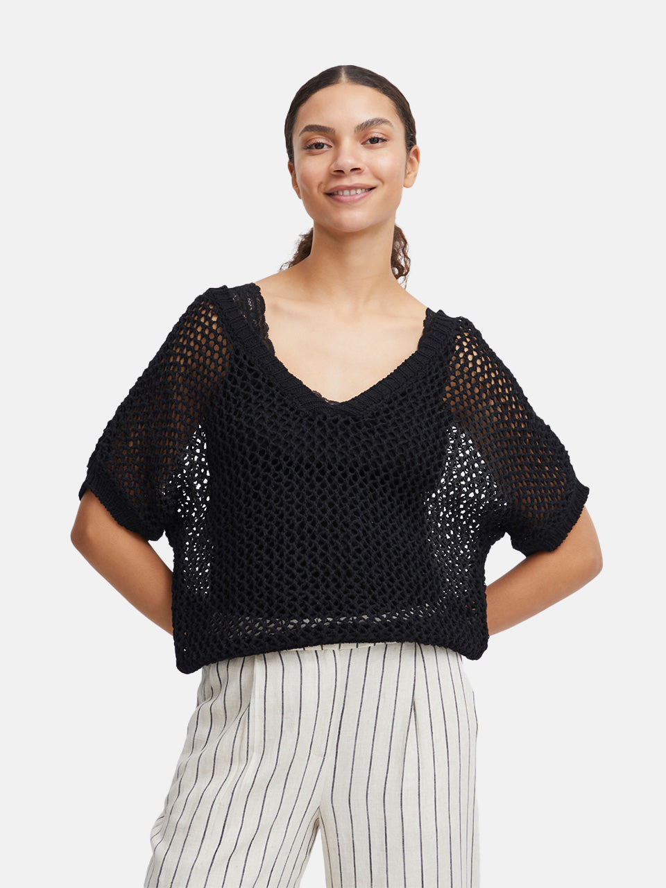 Black BYMara Short Sleeve Jumper by B Young