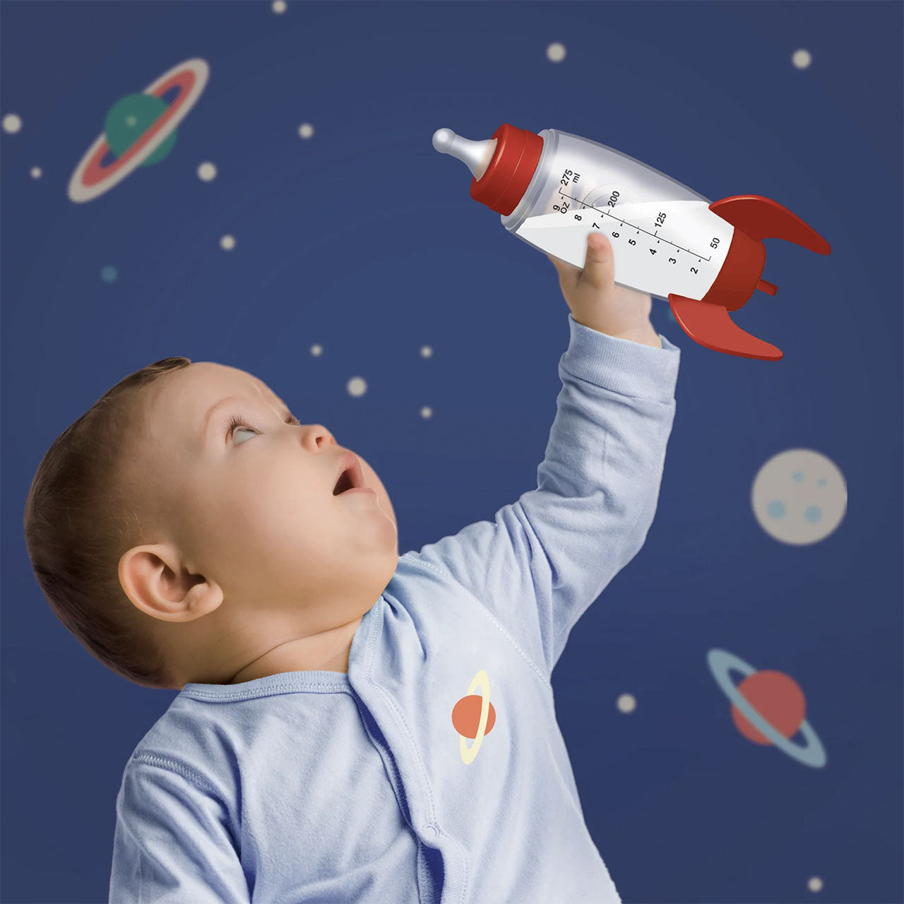 Space Rocket Baby Bottle by Bubblegum Stuff