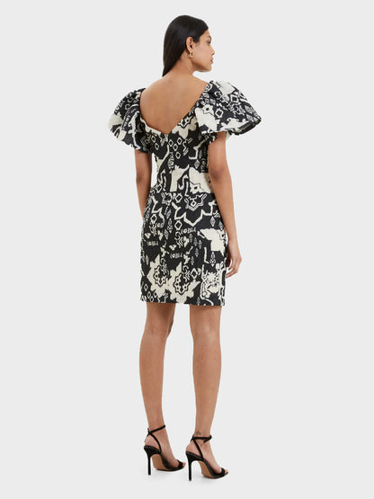 Deon Candra Jacquard Dress in Black and Cream by French Collection