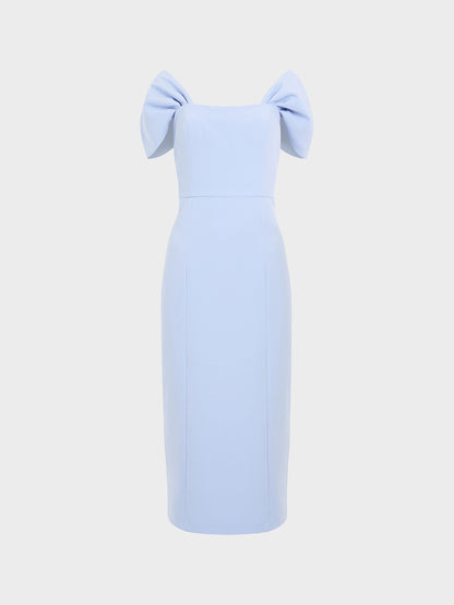 Cashmere Blue Echo Crepe Off Shoulder Dress by French Connection