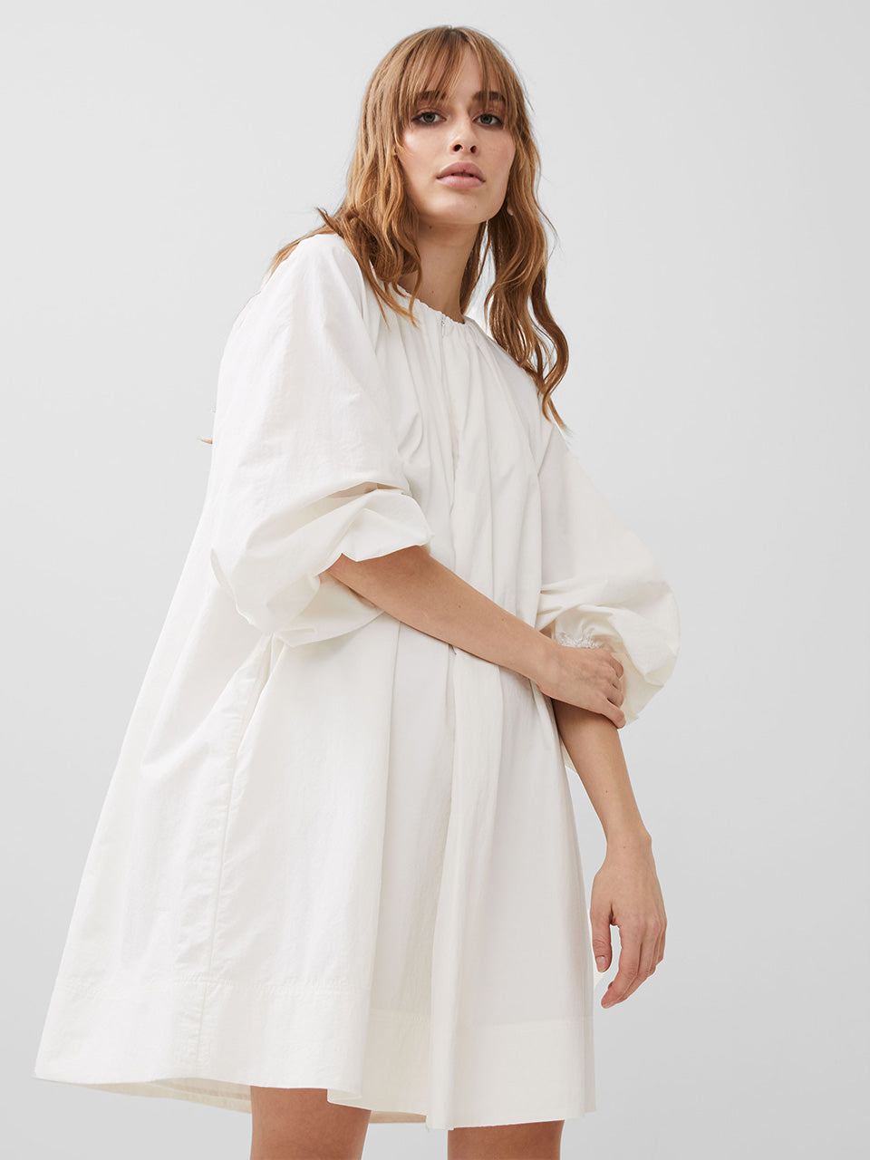 Linen White Alora Zip Dress by French Connection