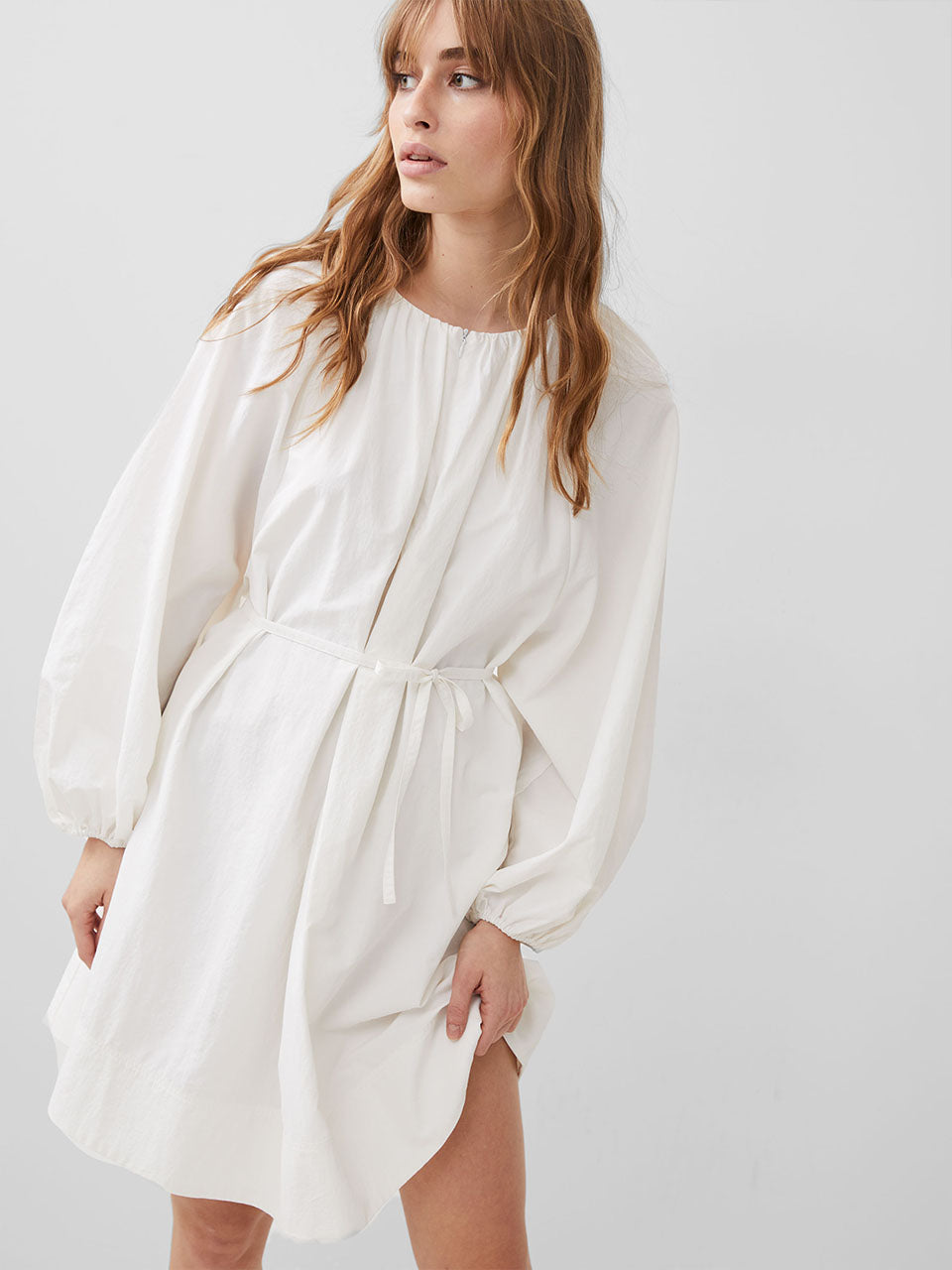 Linen White Alora Zip Dress by French Connection