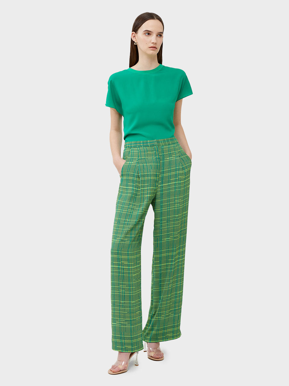 Carmen Crepe Trouser in Jelly Bean and Wasabi by French Connection