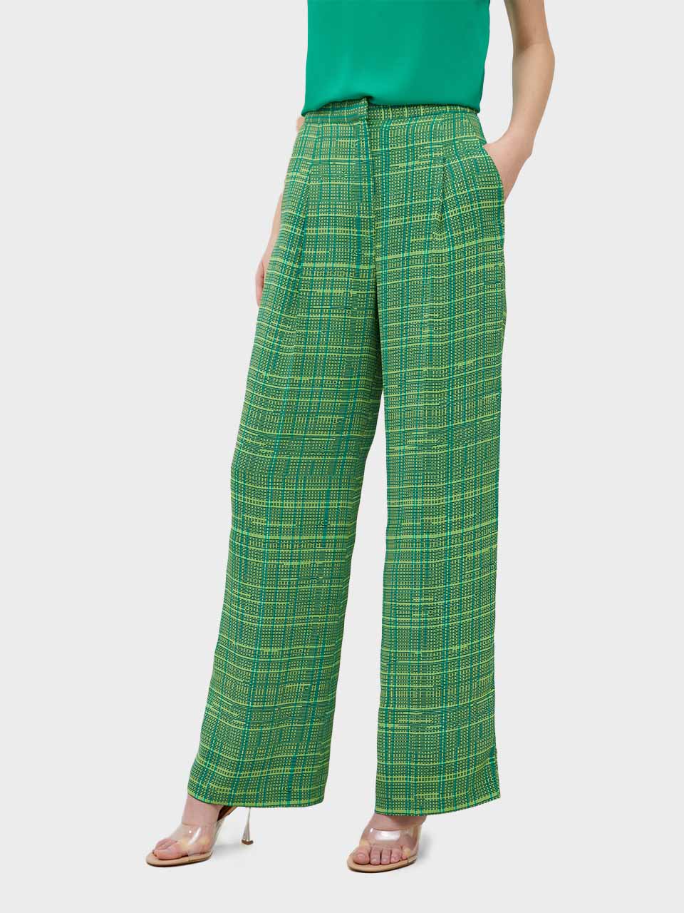 Carmen Crepe Trouser in Jelly Bean and Wasabi by French Connection