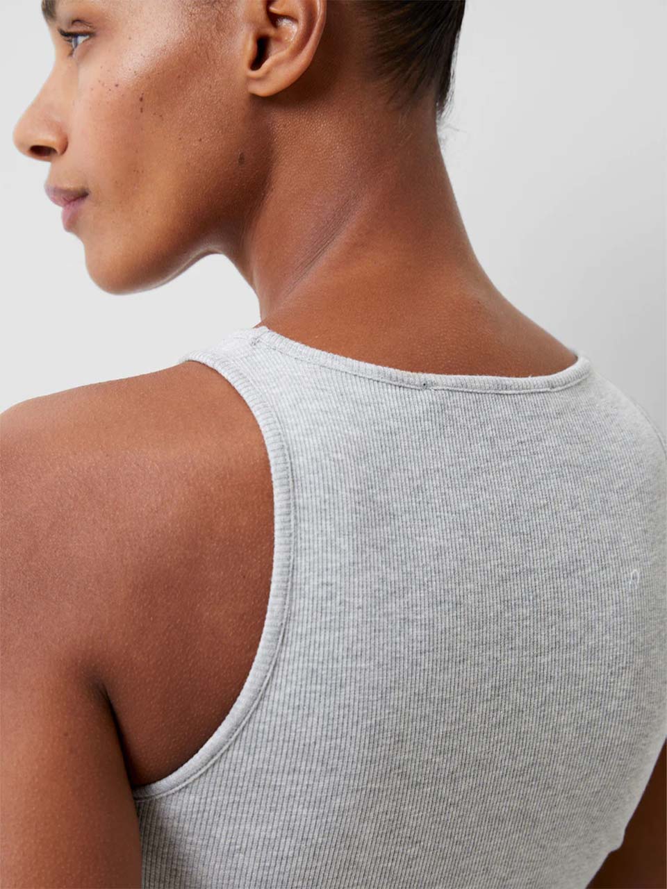 Grey Rassia Sheryle Ribbed Tank Top by French Connection