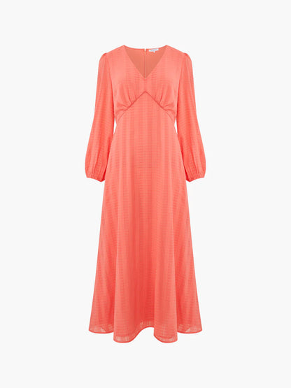 Hot Coral Desert Check Midi Dress by Great Plains