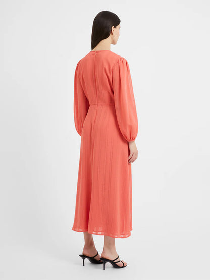 Hot Coral Desert Check Midi Dress by Great Plains