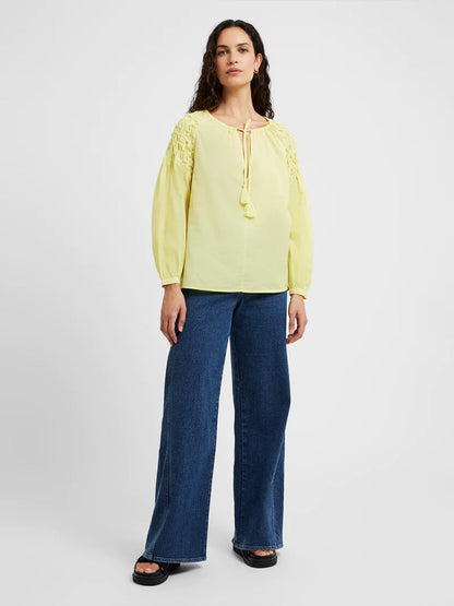 Lemon Grass Pintuck Organic Cotton Blouse by Great Plains