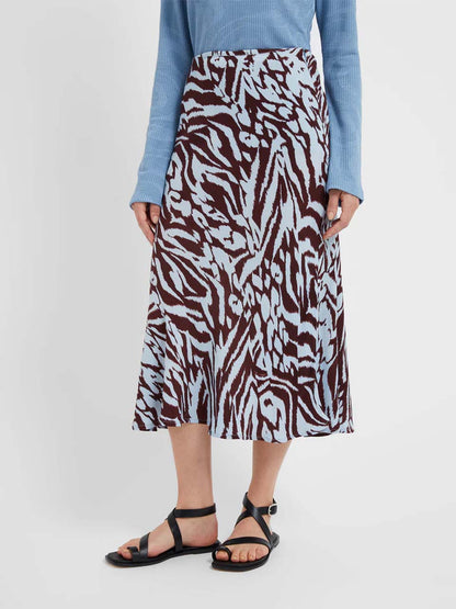 Chocolate Corfu Blue Abstract Animal Eco Slip Skirt by Great Plains