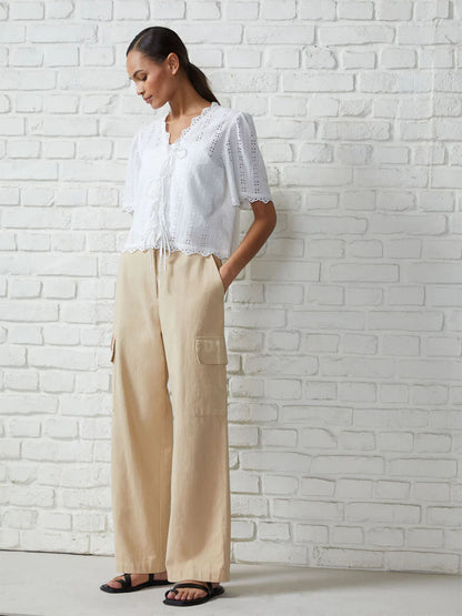 Sand Utility Cotton Trousers by Great Plains