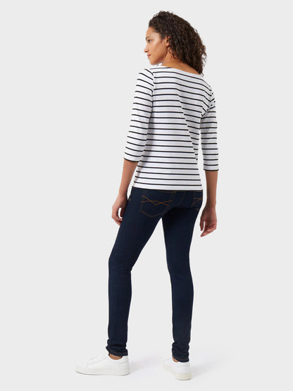 Classic-White / Navy Hollie Core 3/4 Length Sleeve Striped Top by Great Plains