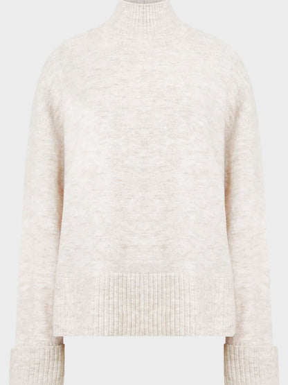 Carice Recycled Knit High Neck Jumper in Ecru by Great Plains