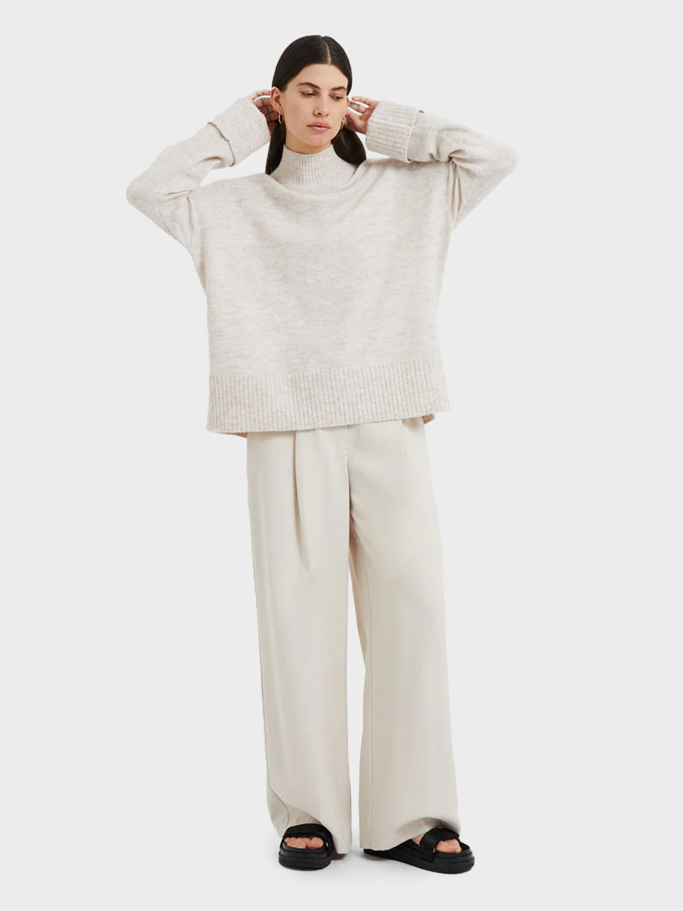 Carice Recycled Knit High Neck Jumper in Ecru by Great Plains