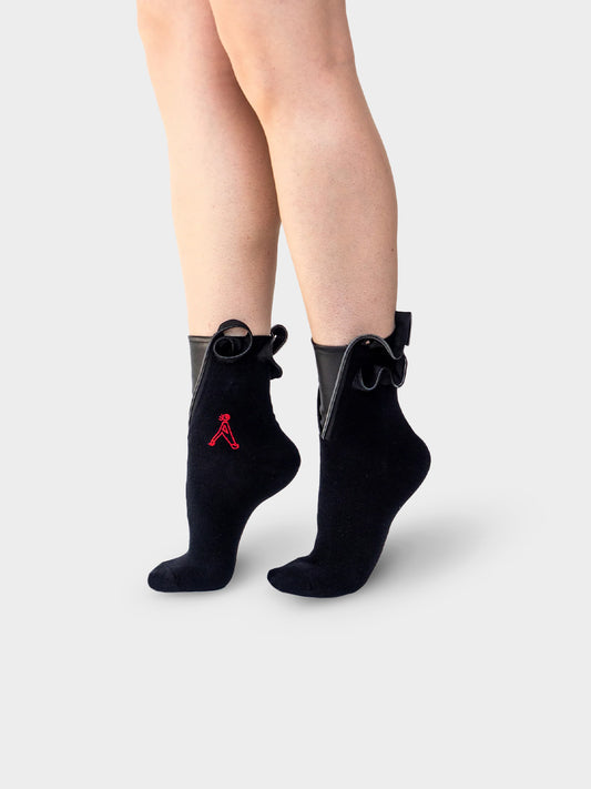 Black Swirl Socks by Atypical Attire