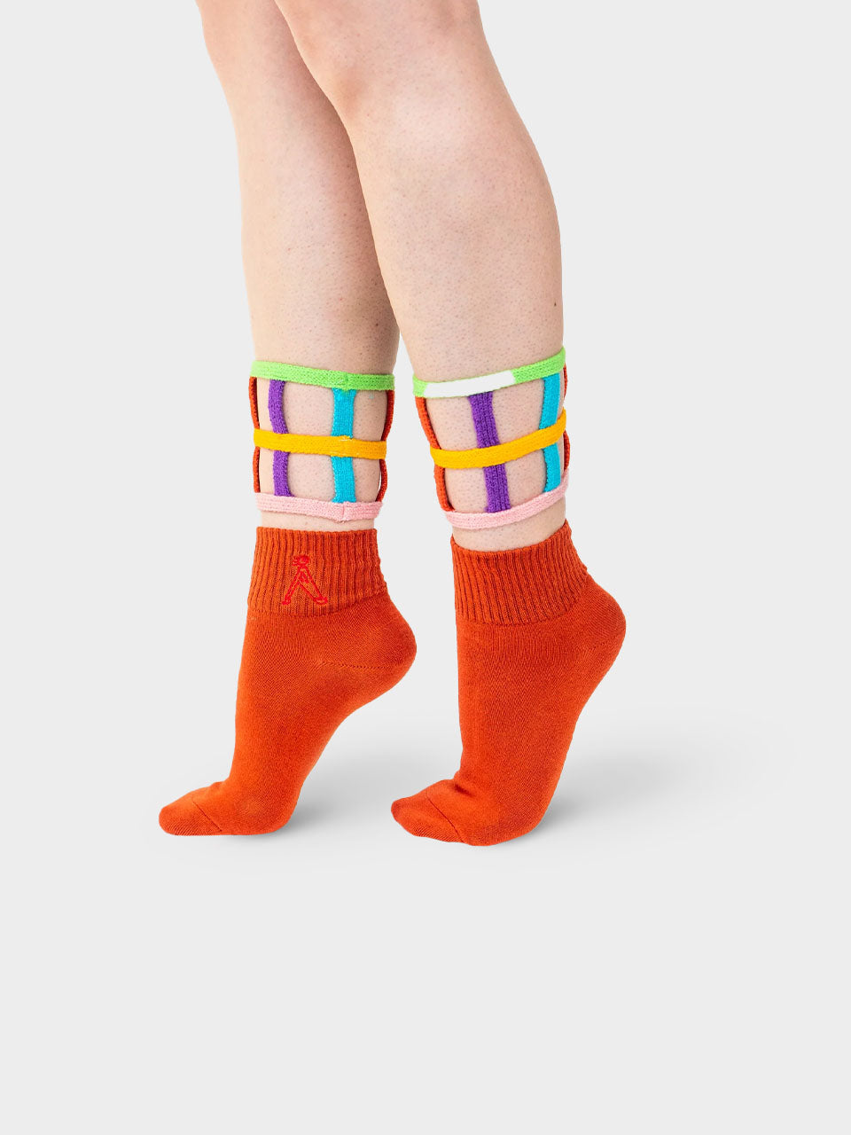 Orange Colour Cuff Socks by Atypical Attire