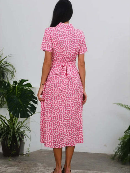 Jonie Dress in Pink Daisies Print by Pretty Vacant