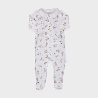 'Little Forest' Woodland Animal Printed Babygrow by Wrendale Designs